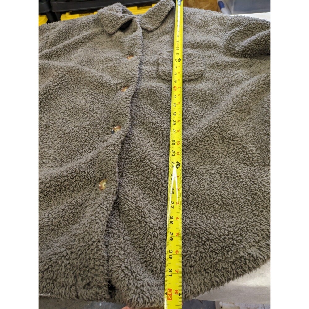 Koolaburra by UGG Brushed Back Sherpa Cozy Shacket Shirt Jacket Olive Green 1X - Picture 9 of 9